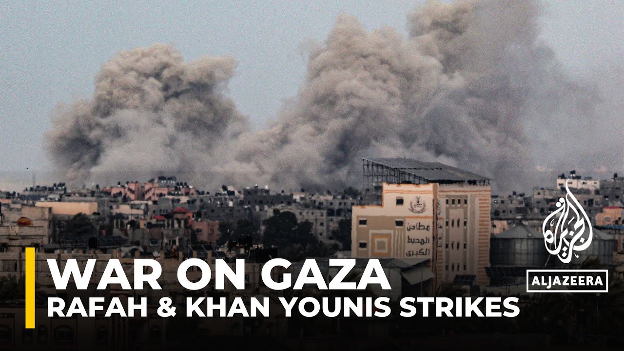Israeli air strikes hit Khan Younis and Rafah in southern Gaza