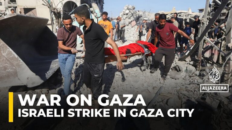 Aftermath of an overnight Israeli strike in Gaza City
