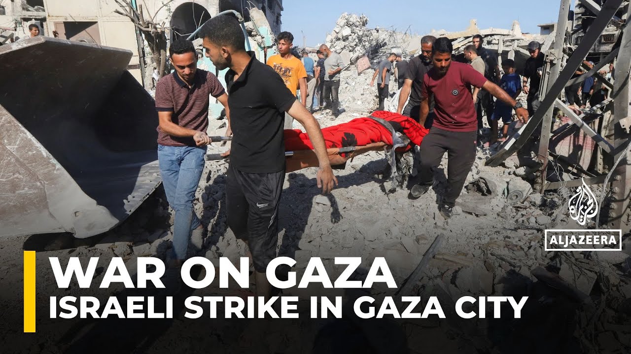 Aftermath of an overnight Israeli strike in Gaza City