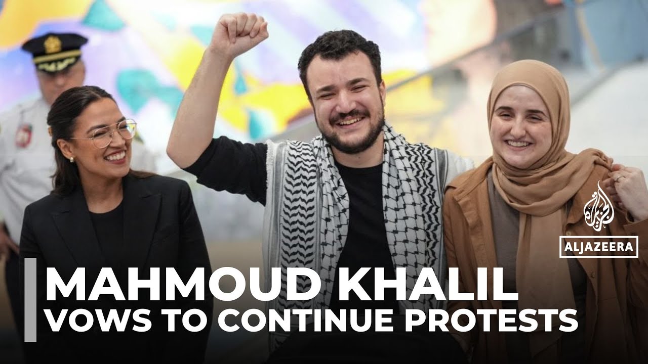 Mahmoud Khalil vows to continue to ‘speak up for Palestine’ after release