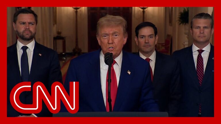 President Trump addresses the nation after US strikes nuclear sites in Iran