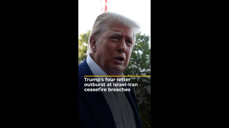 Trump delivers angry outburst at Israel-Iran ceasefire breaches | AJ #shorts